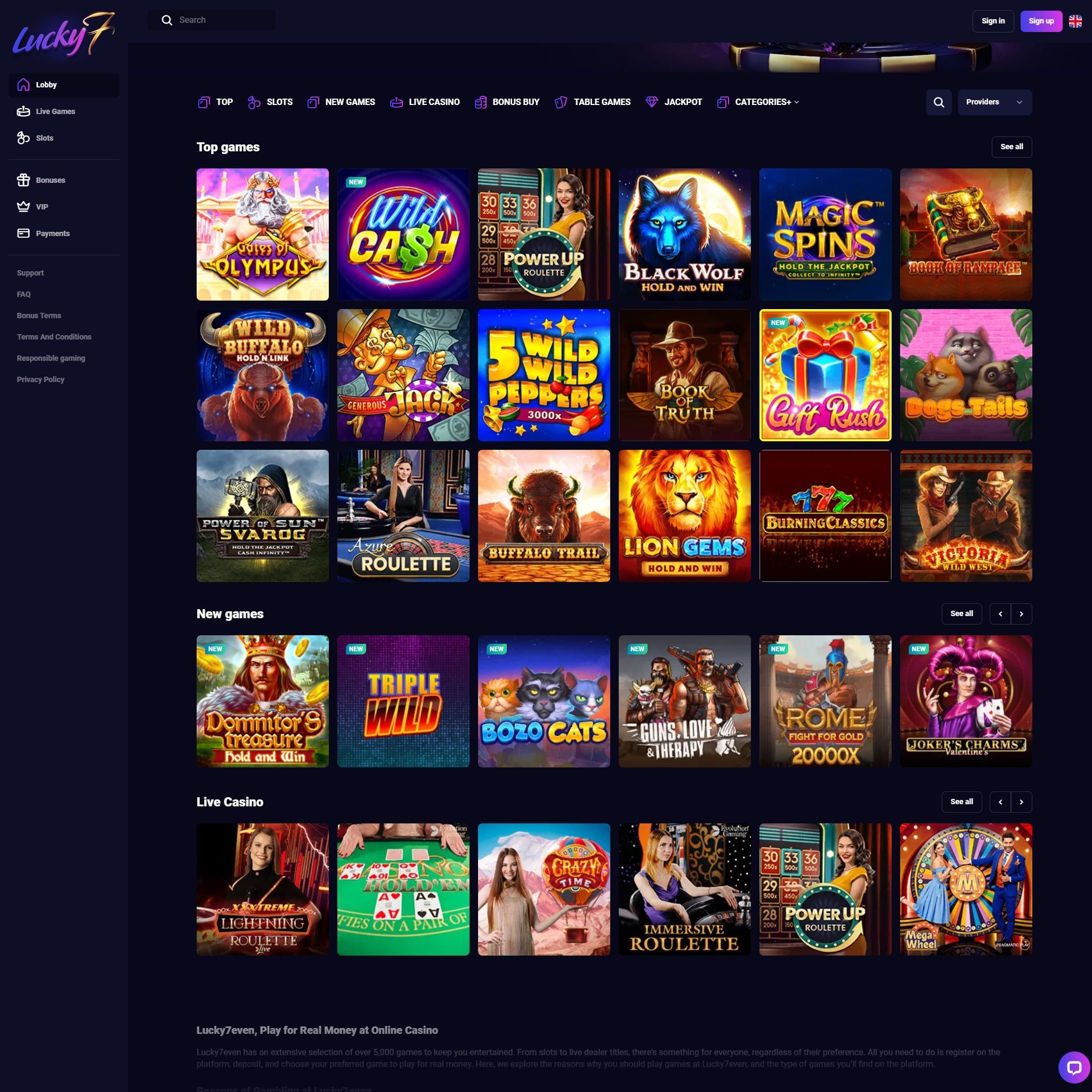 Lucky 7even Casino review by Mr. Gamble